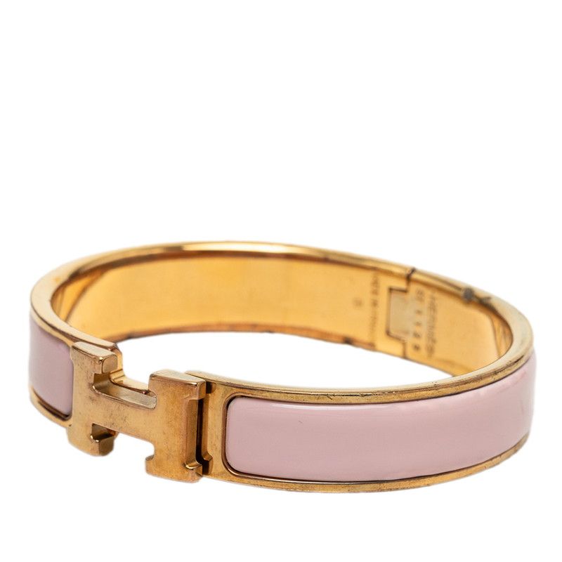 Hermes Click PM Bracelet Gold Pink Plated Enamel — view 2