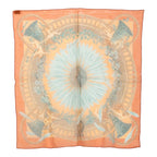 Hermes Carre 45 Amore Amours Scarf Orange Multicolor Silk