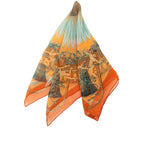 Hermes Carre 45 Amore Amours Scarf Orange Multicolor Silk — view 3