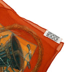 Hermes Carre 45 Amore Amours Scarf Orange Multicolor Silk — view 7