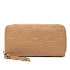 Louis Vuitton Monogram Empreinte Zippy Wallet Zip Around M Beige Leather