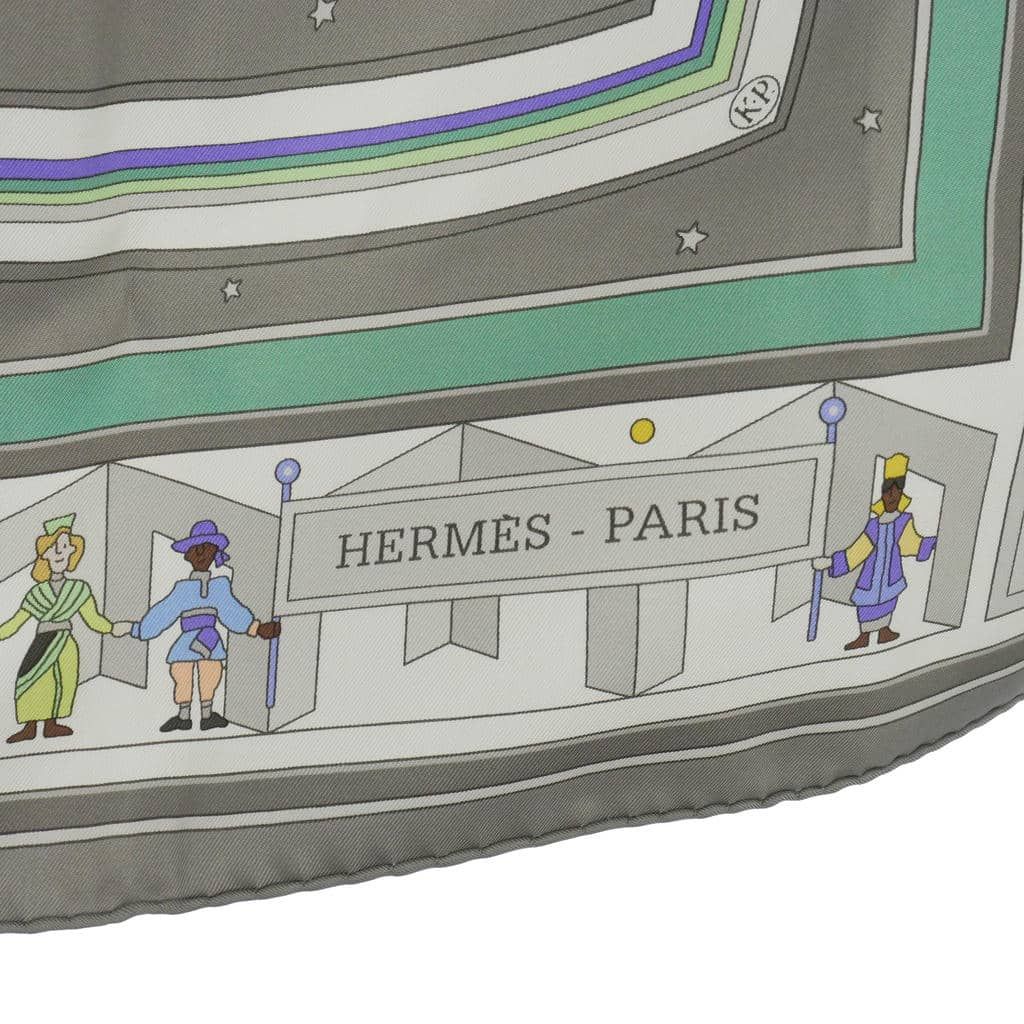 Hermes Scarf Carre 90 Donner la Silk Gray Multicolor — view 5