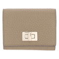 Fendi Selleria Peekaboo Leather Card Case Beige