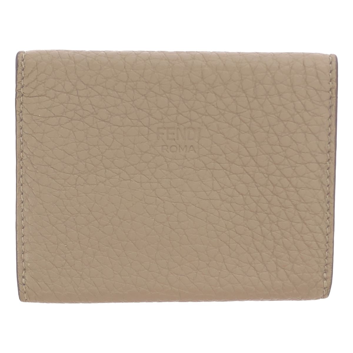 Fendi Selleria Peekaboo Leather Card Case Beige — view 2