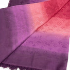 Louis Vuitton Shawl Monogram Silk Wool Pink Purple Scarf — view 2