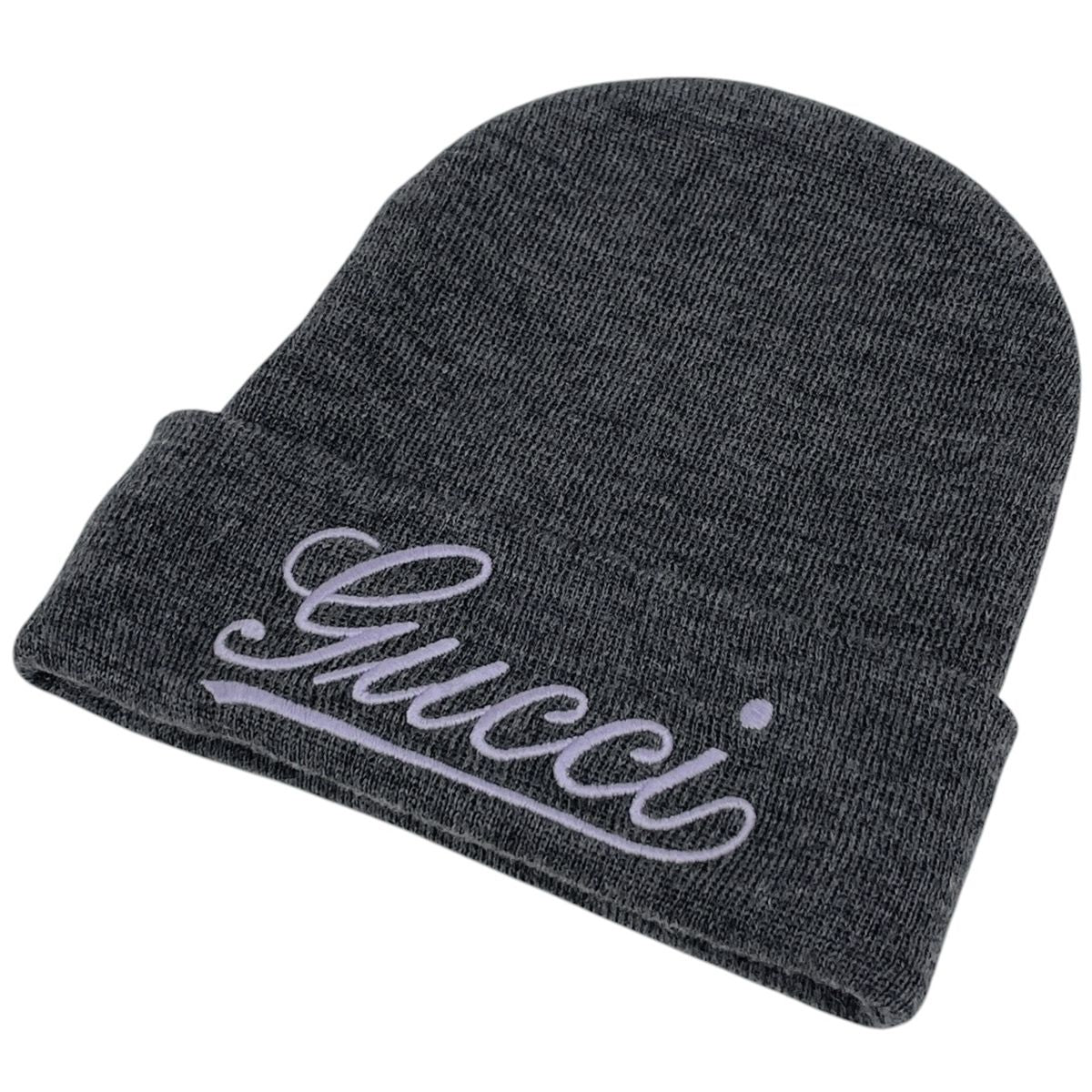 Gucci Hat Knit Hat Beanie Wool Gray