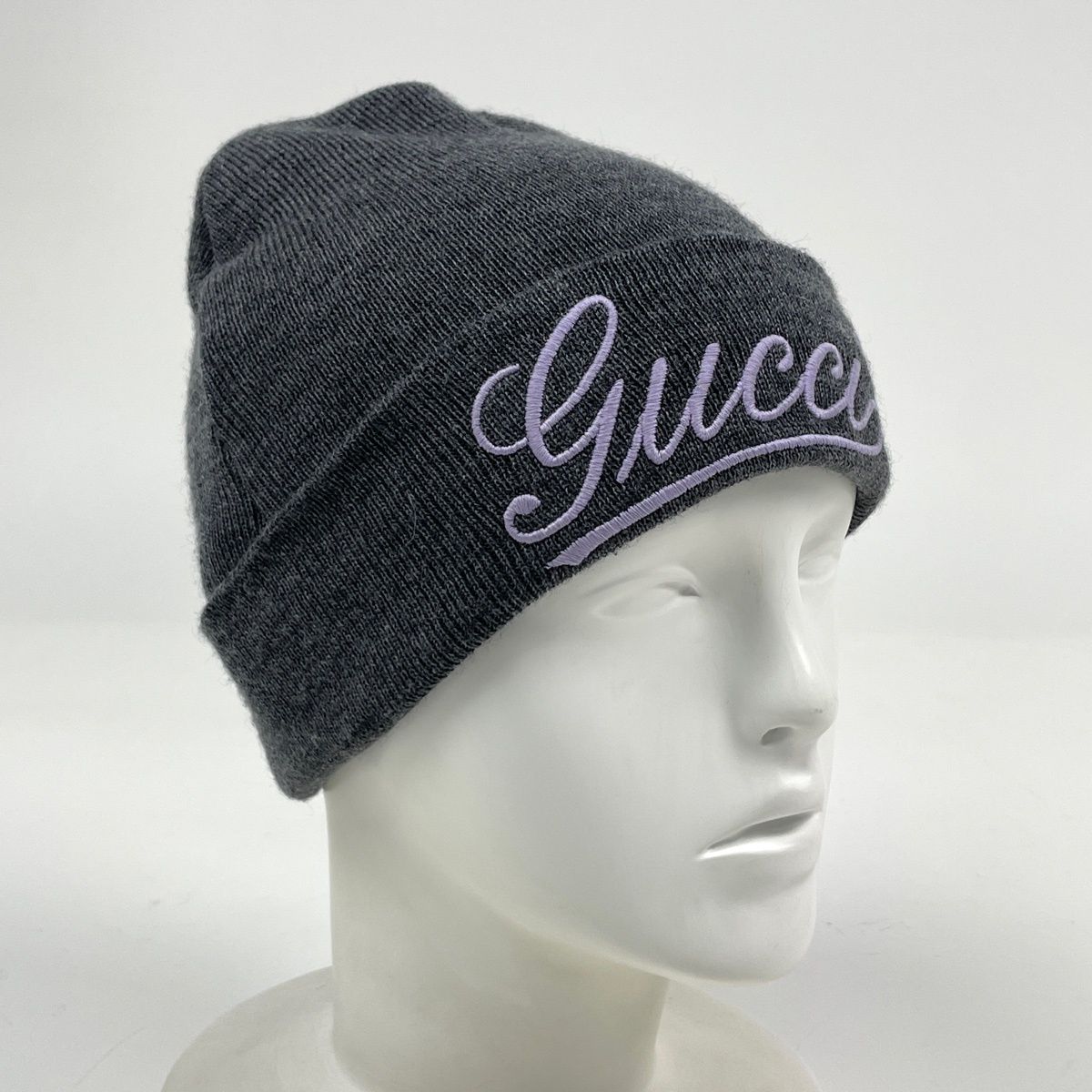 Gucci Hat Knit Hat Beanie Wool Gray — view 6