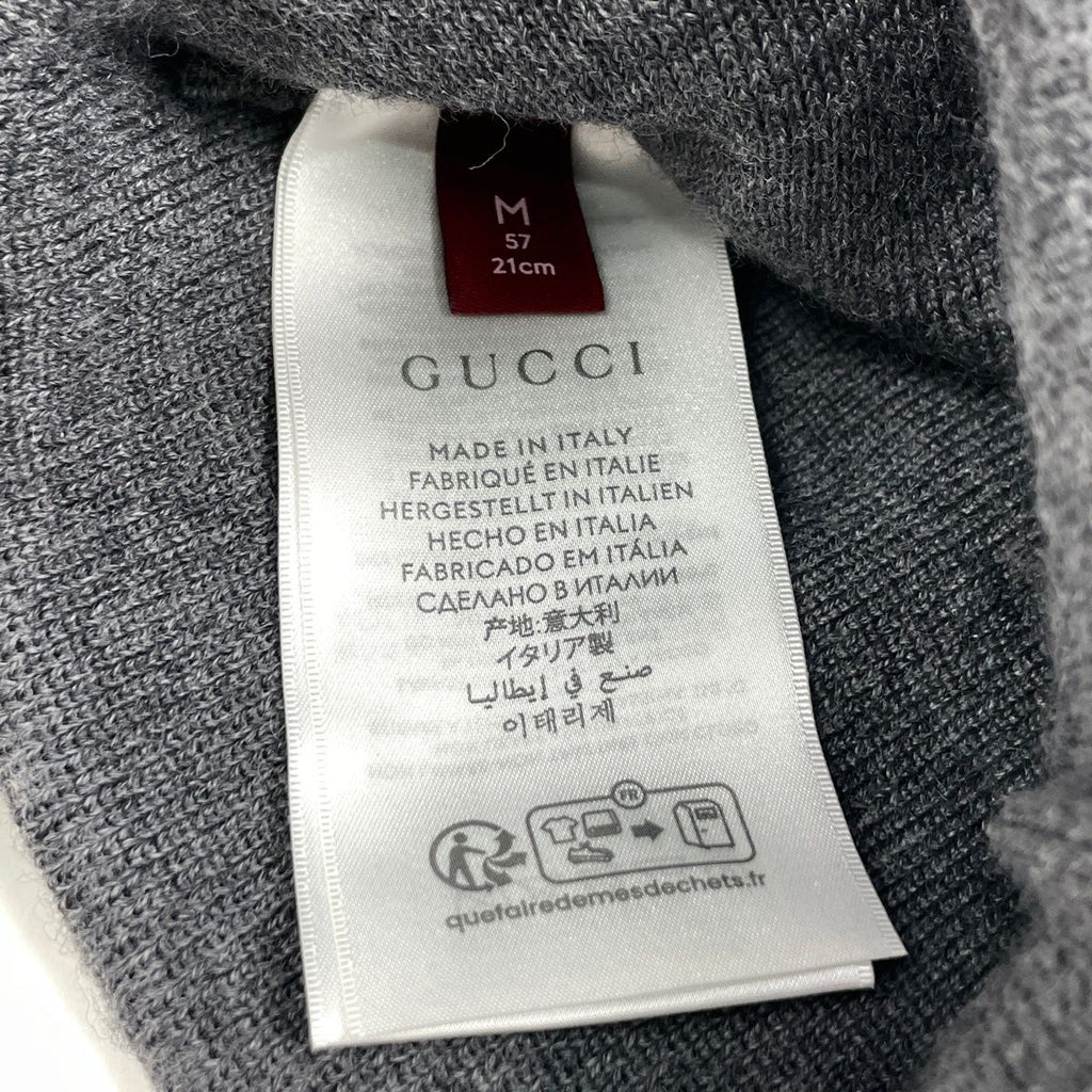 Gucci Hat Knit Hat Beanie Wool Gray — view 5