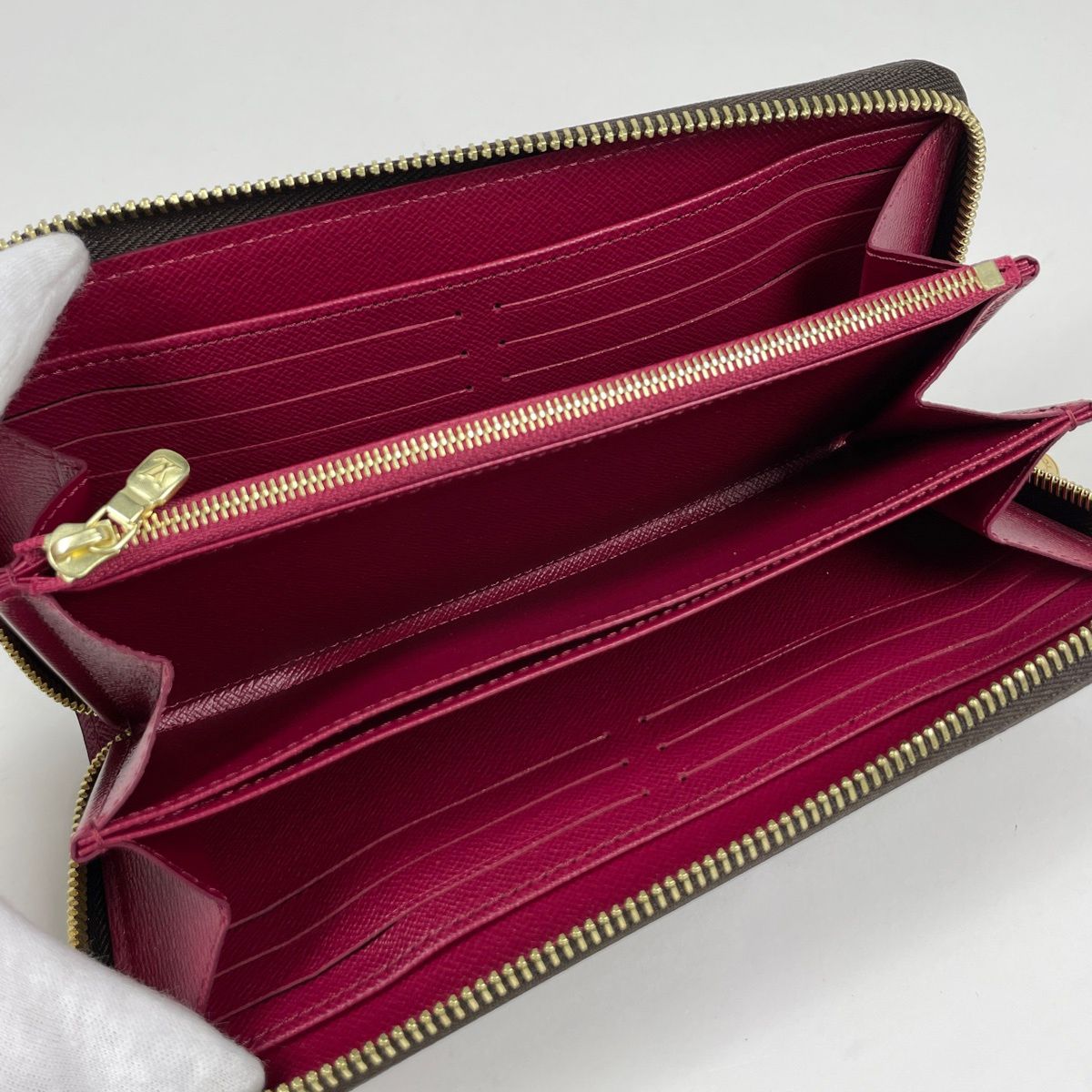 Louis Vuitton Zippy Wallet Round Zip Around Monogram Brown Fuchsia — view 5