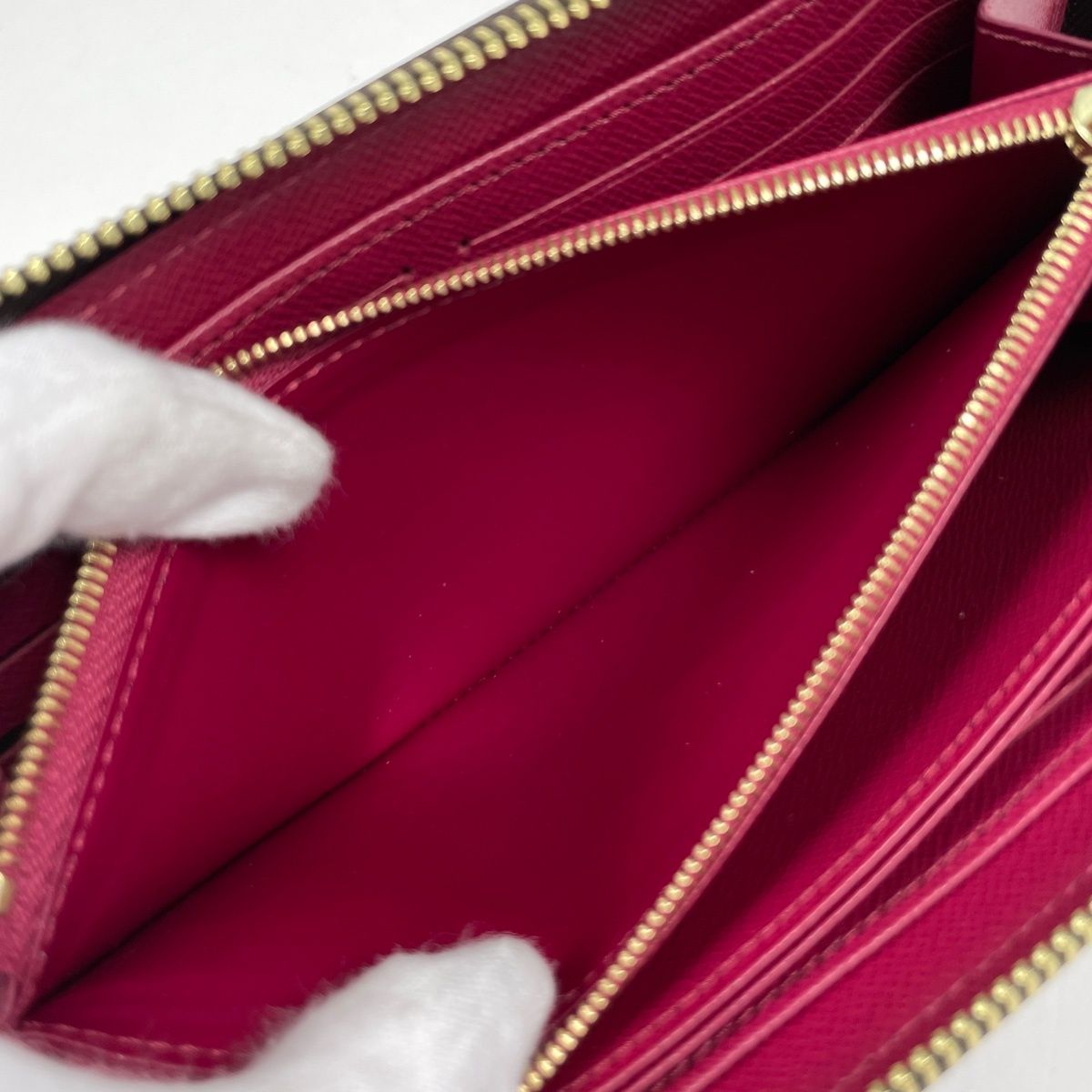 Louis Vuitton Zippy Wallet Round Zip Around Monogram Brown Fuchsia — view 6