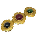 Chanel Brooch Gripoix Color Stone Gold