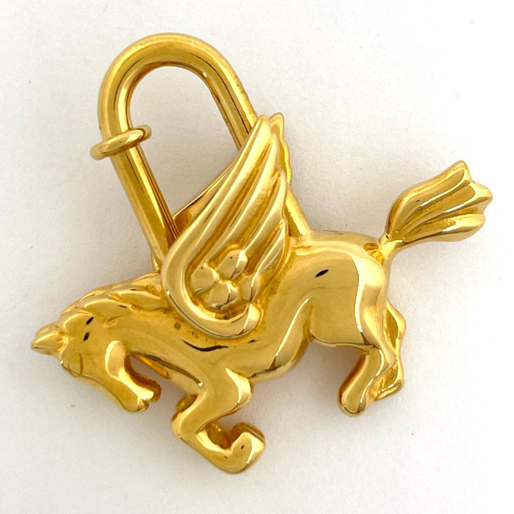 Hermes Bag Charm Pegasus Cadena Pendant Gold Plated — view 2