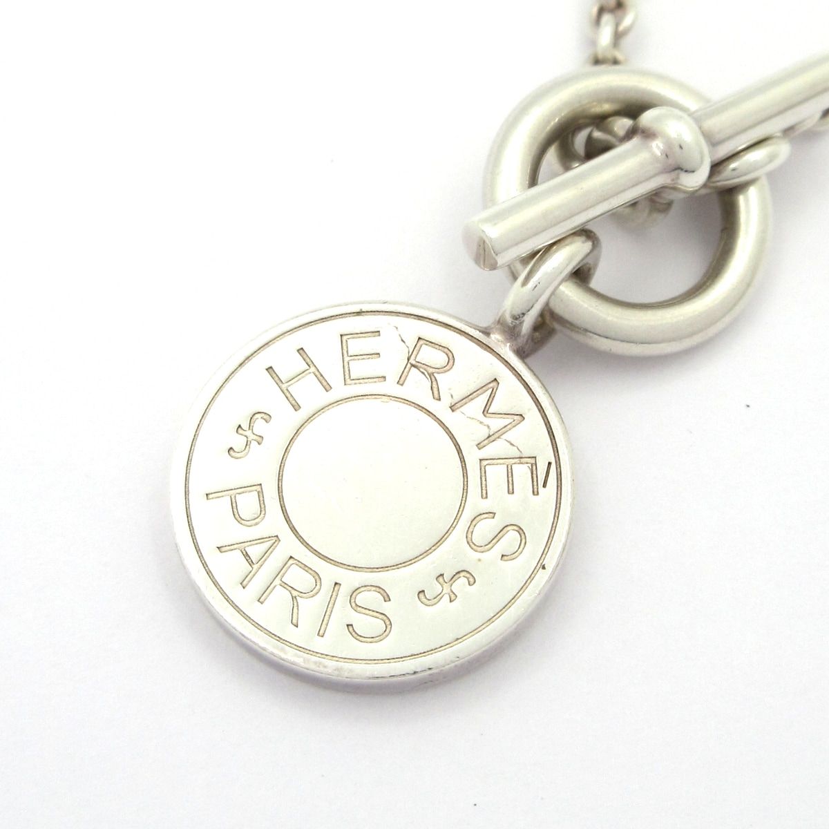 Hermes Necklace Amulet Crude Series Silver