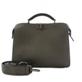 Fendi Peekaboo 2-Way Shoulder Bag Leather Metallic Gray
