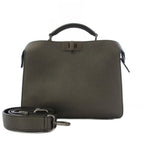 Fendi Peekaboo 2-Way Shoulder Bag Leather Metallic Gray