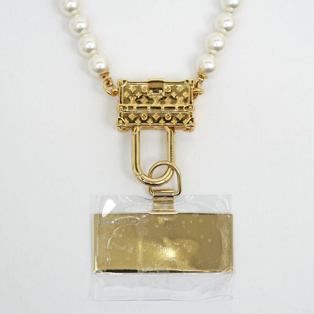 Louis Vuitton Pearly Petite Phone Strap Pearl Gold Smartphone Necklace — view 2
