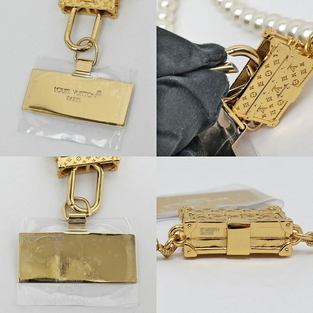 Louis Vuitton Pearly Petite Phone Strap Pearl Gold Smartphone Necklace — view 8
