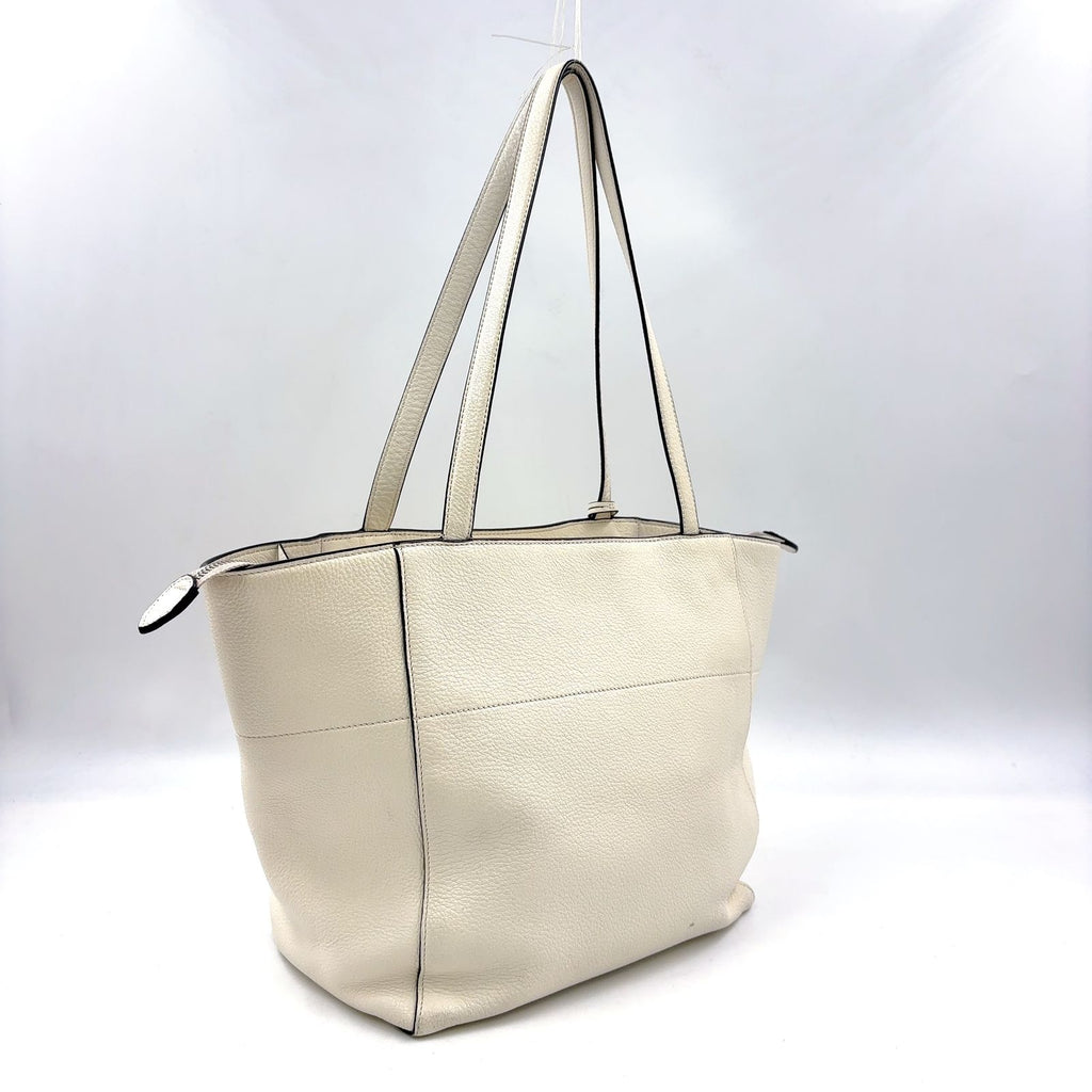 Prada Vitello Phenix Calfskin White Tote Bag Silver — view 2