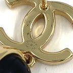 Chanel CC Logo Bicolor Costume Pearl Swing Faux Resin Gold Black White Earrings — view 4