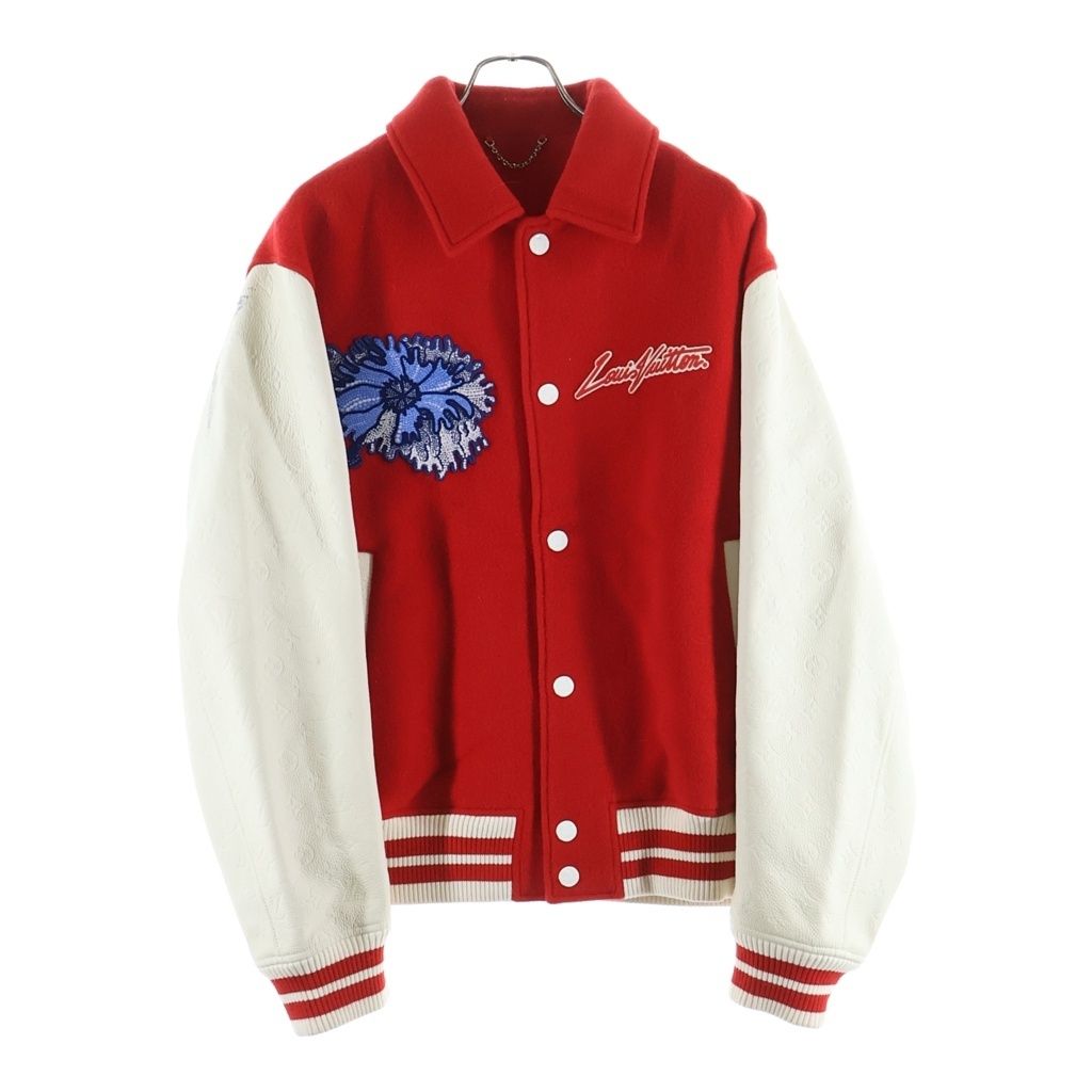 Louis Vuitton 23 SS Yayoi Kusama Wool Leather Trim Bar City Stadium Jacket — view 2