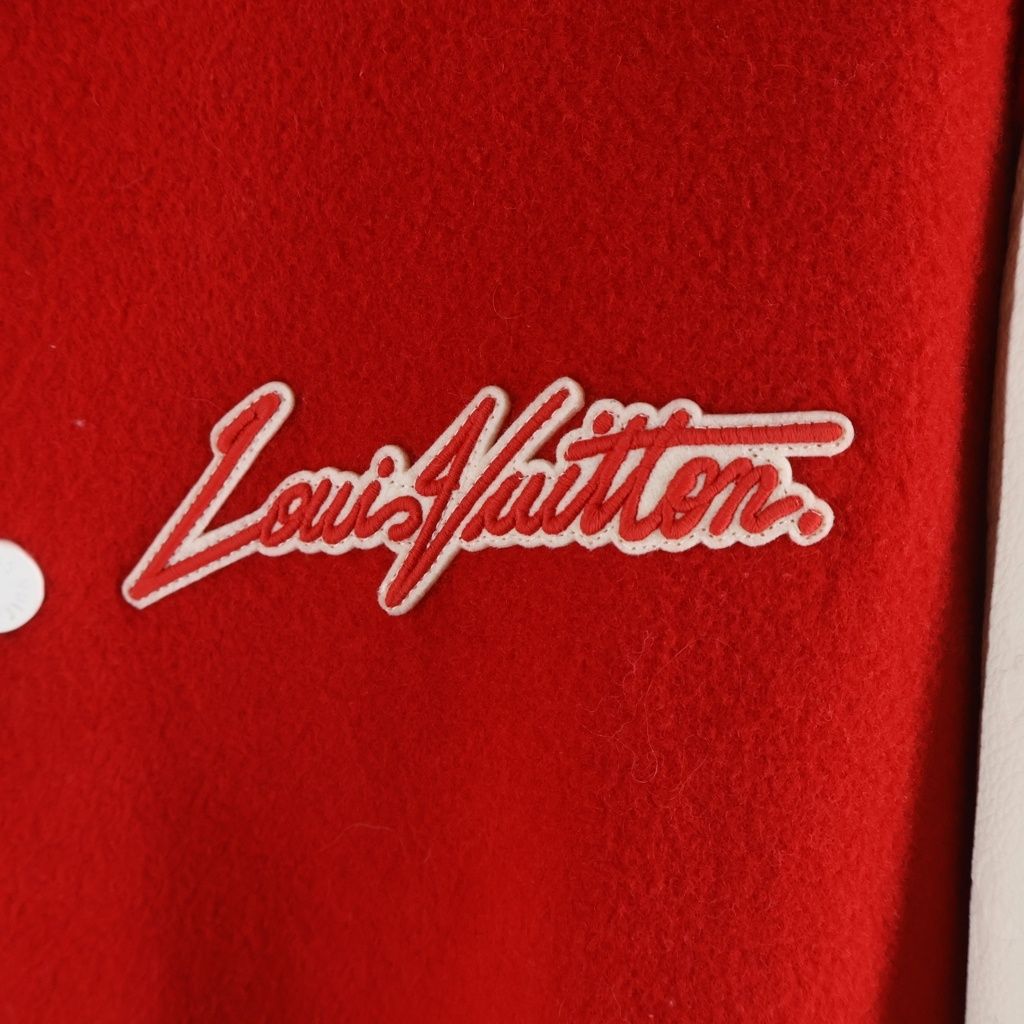 Louis Vuitton 23 SS Yayoi Kusama Wool Leather Trim Bar City Stadium Jacket — view 3