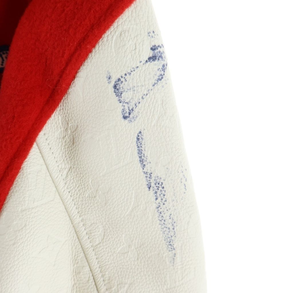 Louis Vuitton 23 SS Yayoi Kusama Wool Leather Trim Bar City Stadium Jacket — view 5