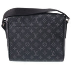 Louis Vuitton Monogram Eclipse District PM Shoulder Bag Black Leather Silver — view 2