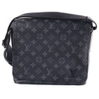 Louis Vuitton Monogram Eclipse District PM Shoulder Bag Black Leather Silver