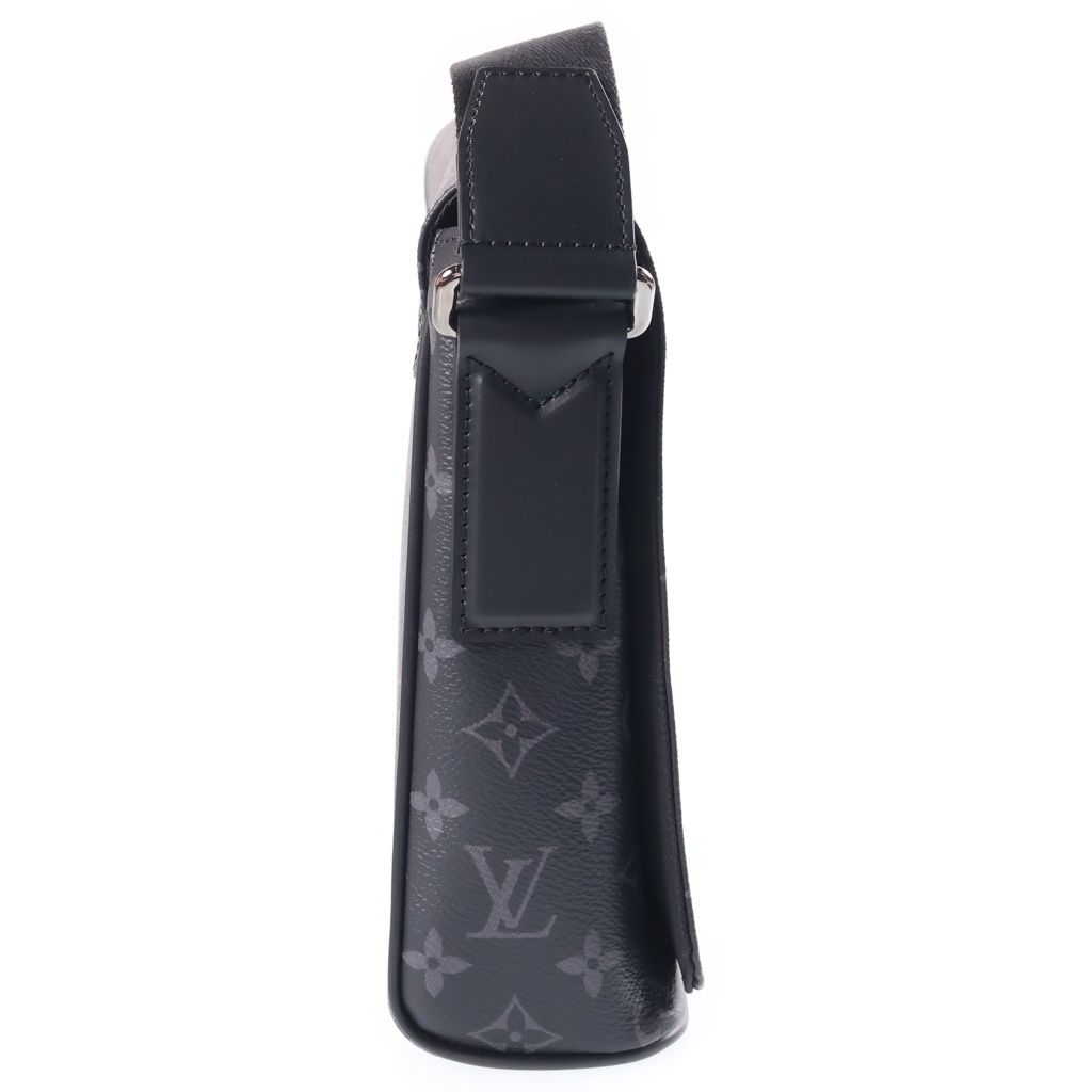 Louis Vuitton Monogram Eclipse District PM Shoulder Bag Black Leather Silver — view 3