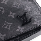 Louis Vuitton Monogram Eclipse District PM Shoulder Bag Black Leather Silver — view 6