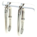 Bottega Veneta Oval Chain Hoop Earrings Silver — view 2