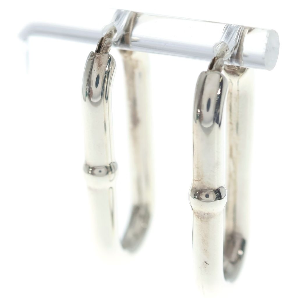 Bottega Veneta Oval Chain Hoop Earrings Silver