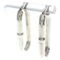 Bottega Veneta Oval Chain Hoop Earrings Silver