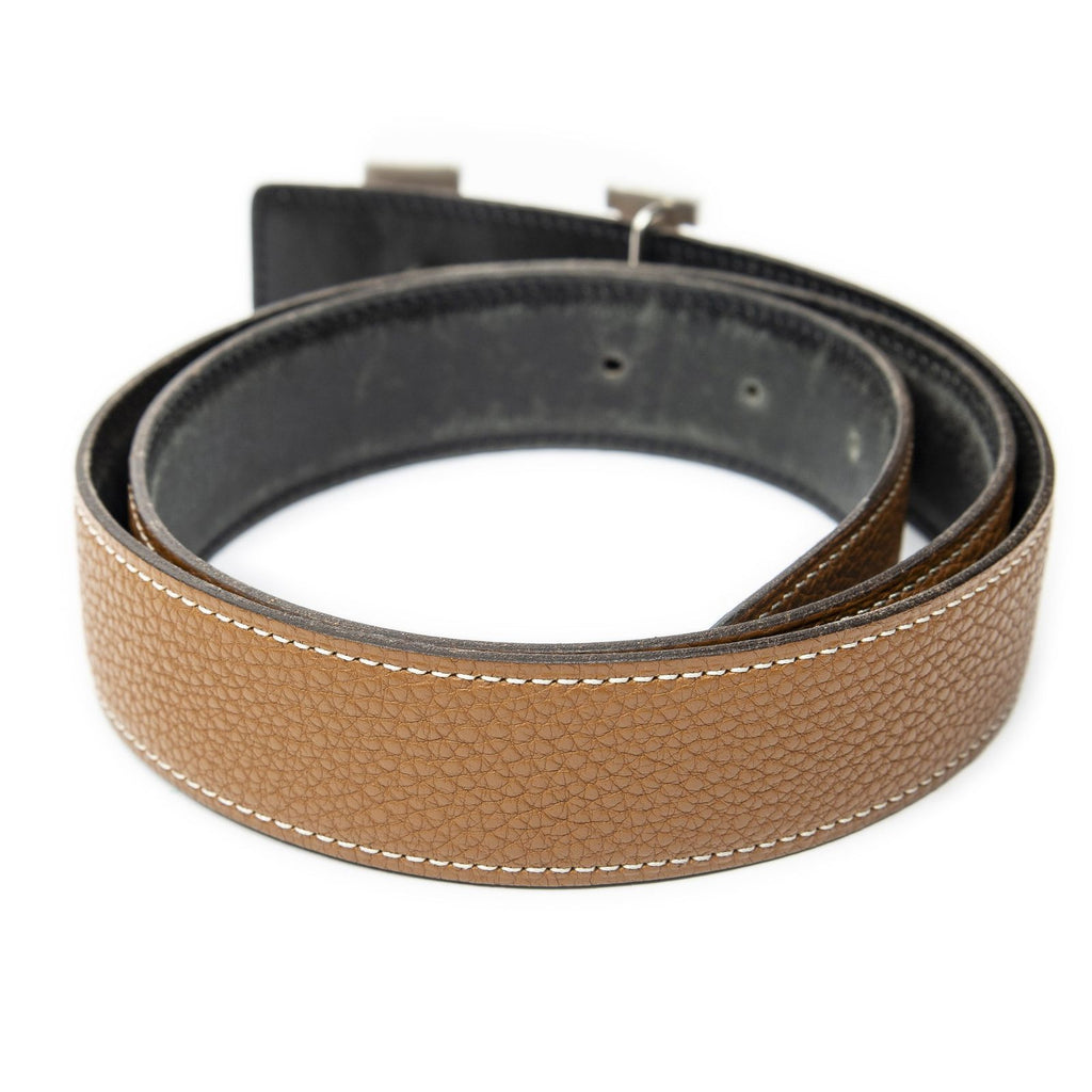 Hermes Constance Belt 32 Black Brown Togo Leather — view 3