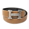 Hermes Constance Belt 32 Black Brown Togo Leather