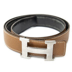 Hermes Constance Belt 32 Black Brown Togo Leather — view 2