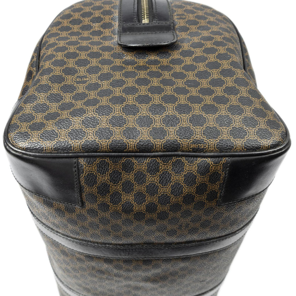 Celine Boston Black Brown Macadam Canvas Handbag — view 7