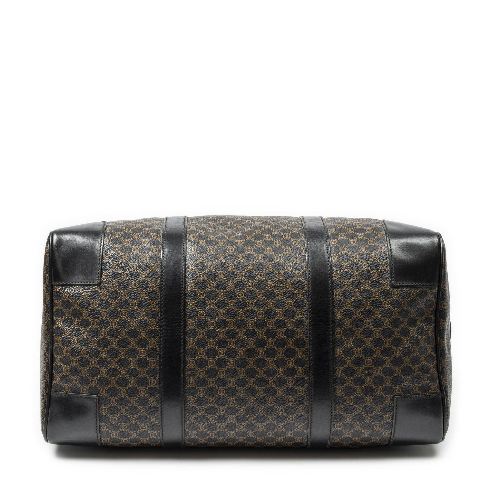 Celine Boston Black Brown Macadam Canvas Handbag — view 6
