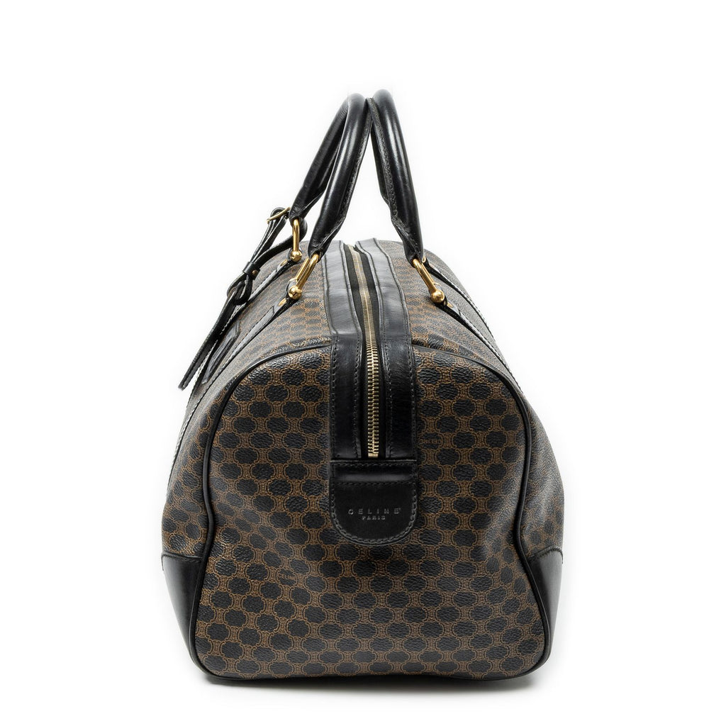 Celine Boston Black Brown Macadam Canvas Handbag — view 3