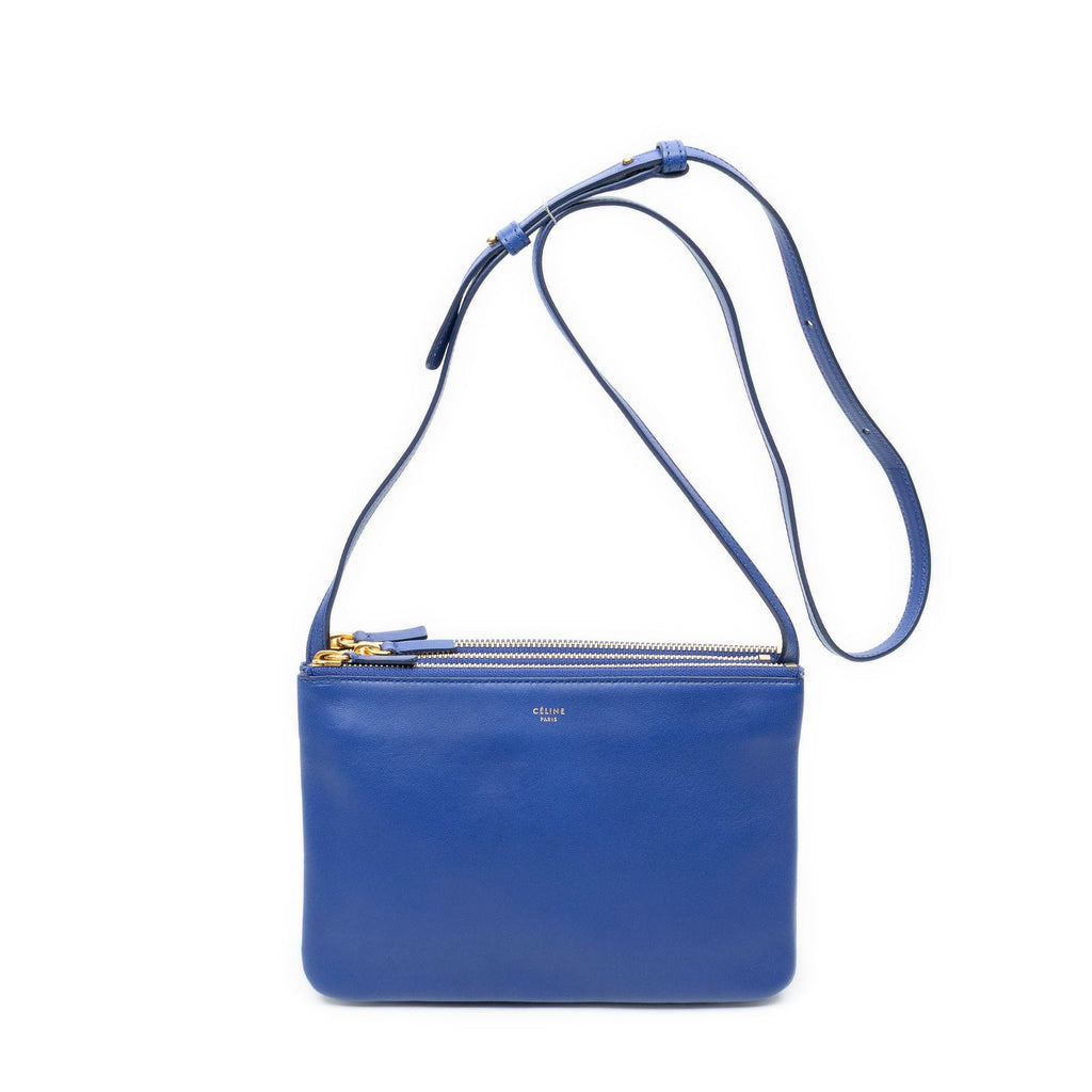 Celine Small Trio Crossbody Navy Calfskin Leather