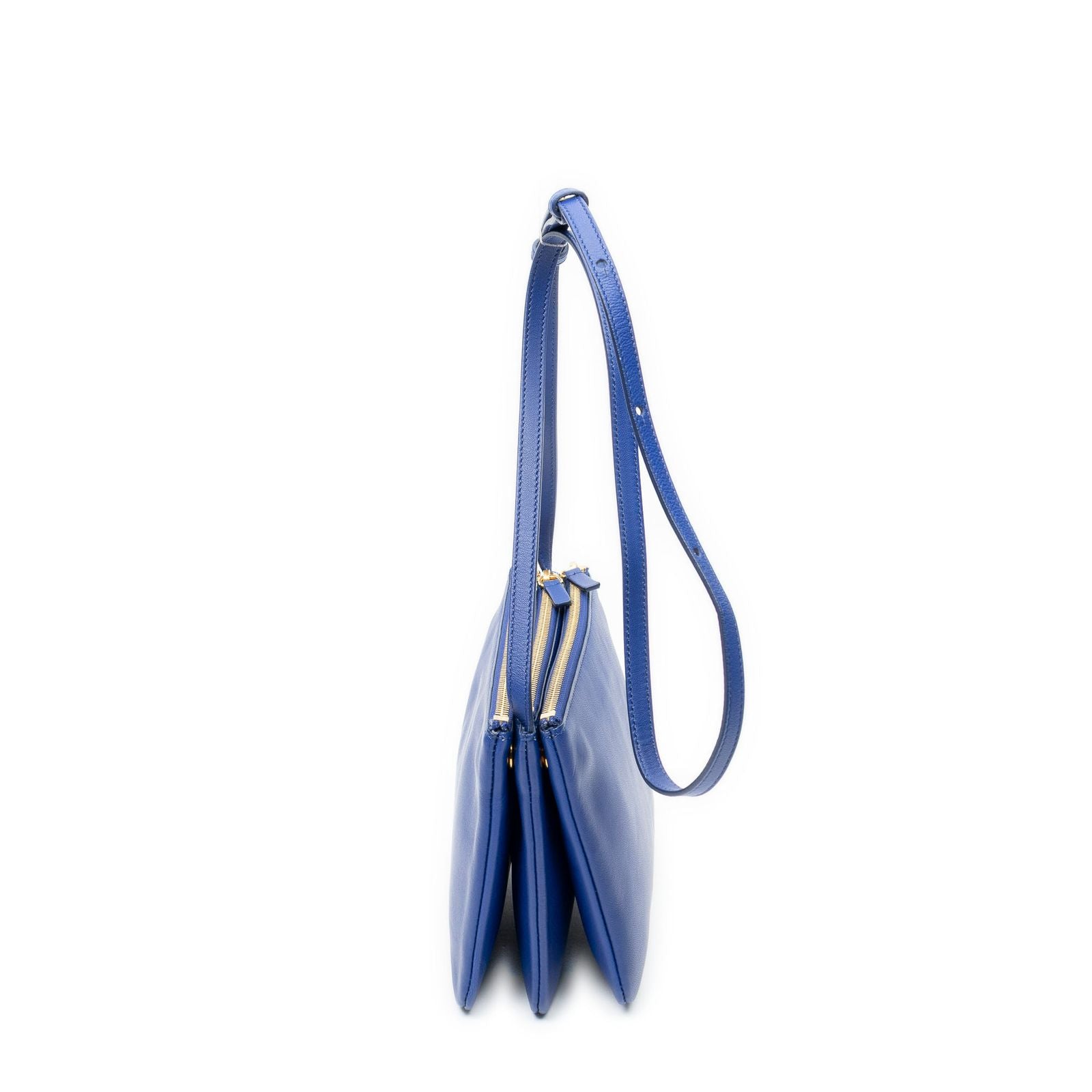 Celine Small Trio Crossbody Navy Calfskin Leather — view 3