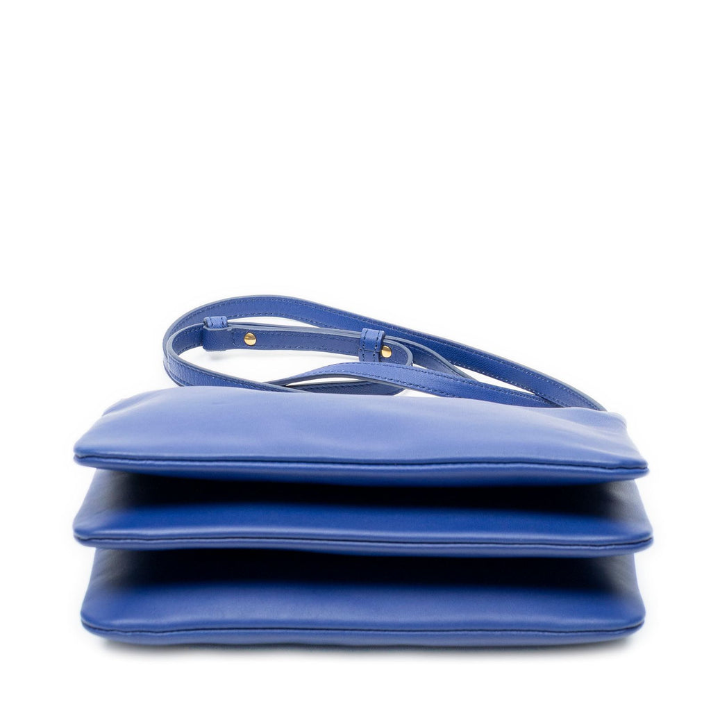 Celine Small Trio Crossbody Navy Calfskin Leather — view 6