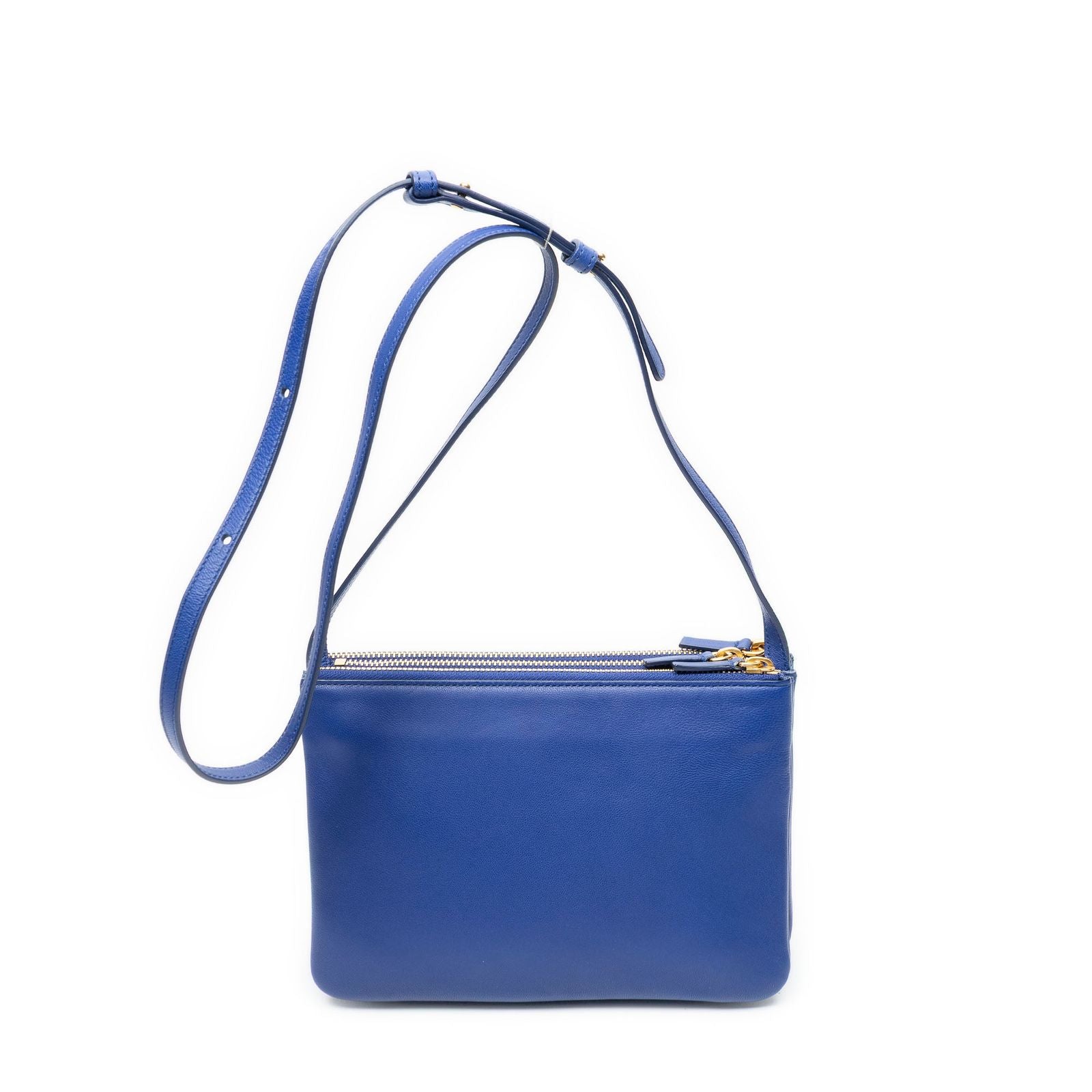 Celine Small Trio Crossbody Navy Calfskin Leather — view 5