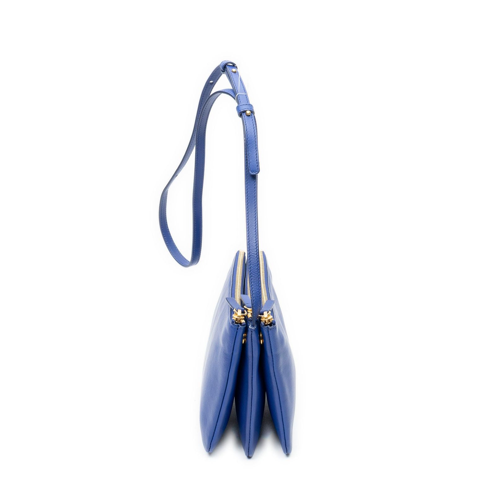 Celine Small Trio Crossbody Navy Calfskin Leather — view 4