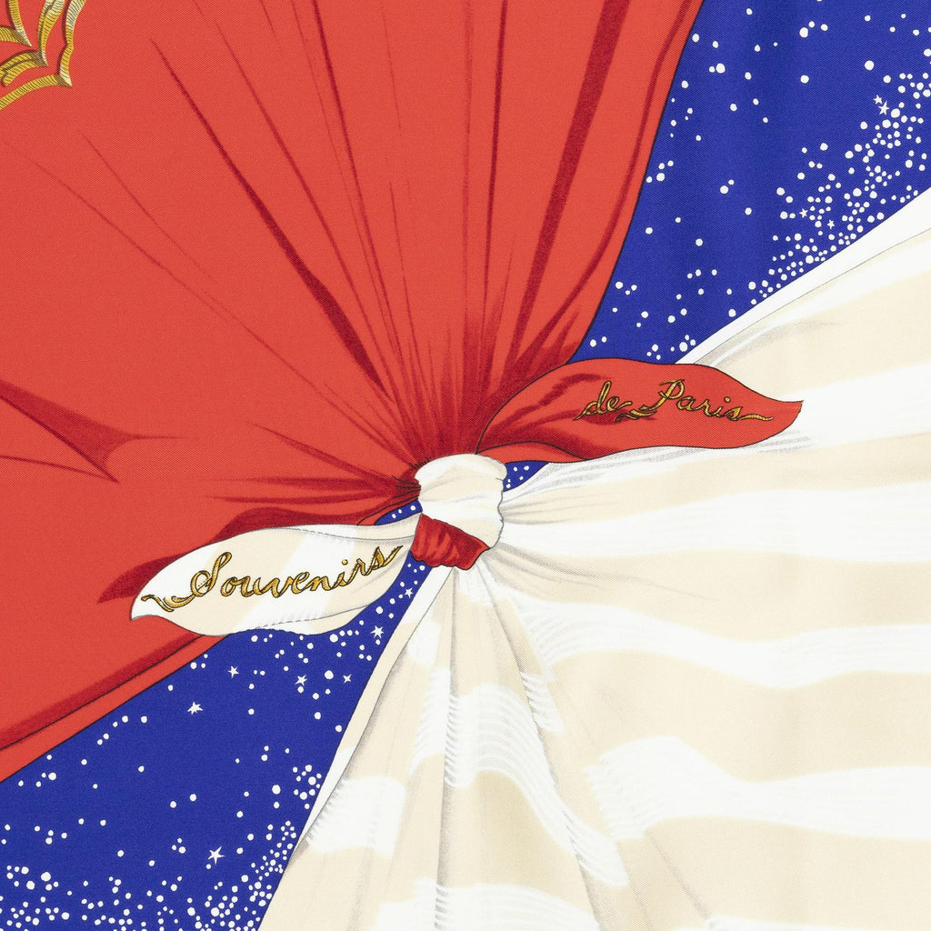 Hermes Scarf Blue Red Twill Silk — view 3