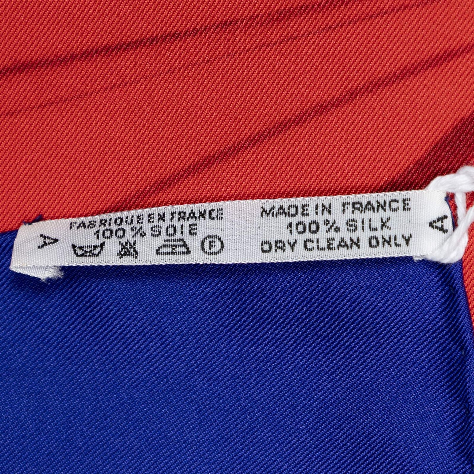 Hermes Scarf Blue Red Twill Silk — view 5