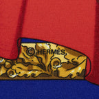 Hermes Scarf Blue Red Twill Silk — view 4