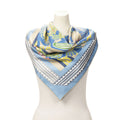 Hermes Scarf Light Blue Yellow Green Silk