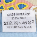 Hermes Scarf Light Blue Yellow Green Silk — view 5