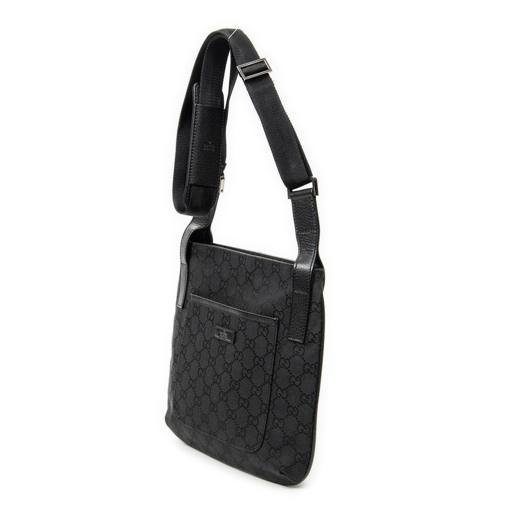 Gucci Front Slip Pocket Crossbody Black GG Canvas — view 2